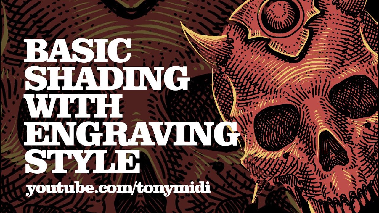 Базовое затенение в стиле гравировки