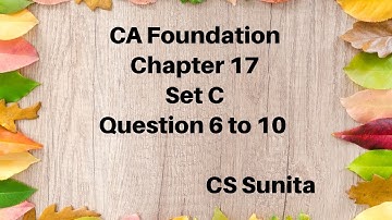 CA Foundation Chapter 17 THEORETICAL DISTRIBUTIONS SET C questions 6 to 10