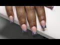 Short French Holographic Chrome Acrylic Nails