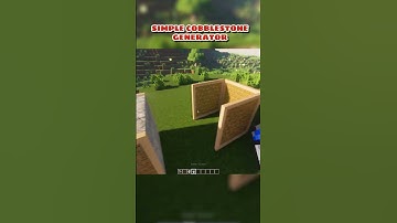 Simple cobblestone Generator🪨| #minecraft #shorts  #minecraftbuilding