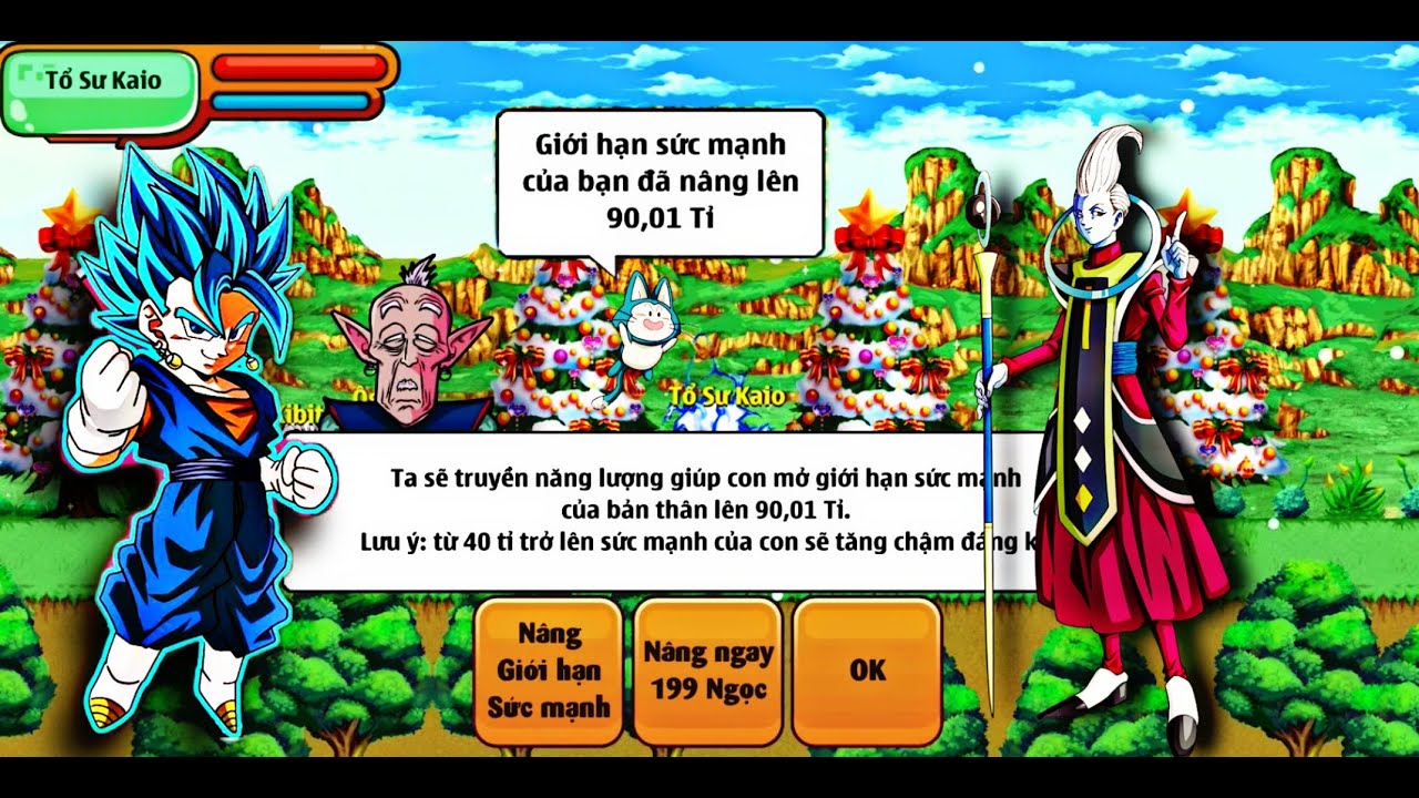 Mở giới hạn sức mạnh 90 tỉ thần kaioshin [Ngọc rồng online] - YouTube