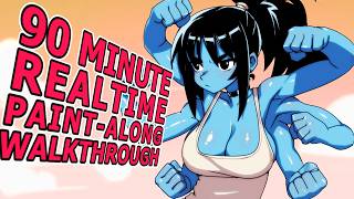 Drawing 6 Armed Fantasy Anime Girl, Start to finish, Real-time Walkthrough in 90min!