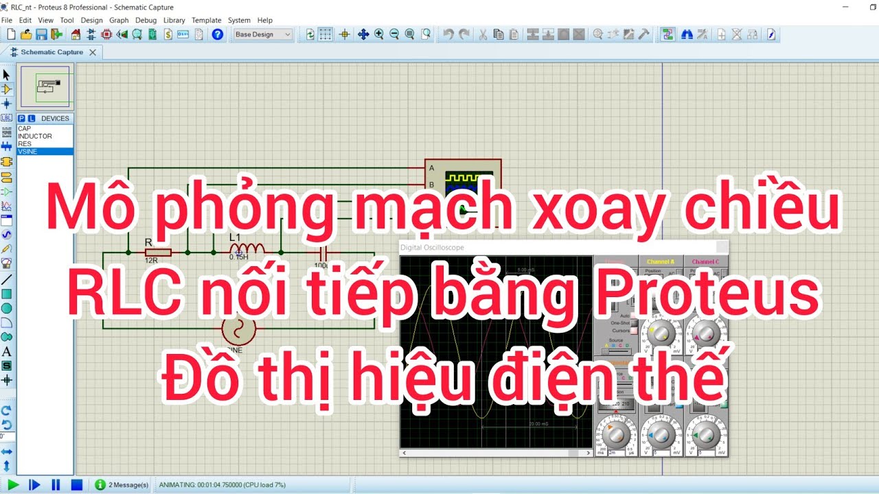 Mô phỏng mạch xoay chiều RLC nối tiếp bằng Protues -... - youtube