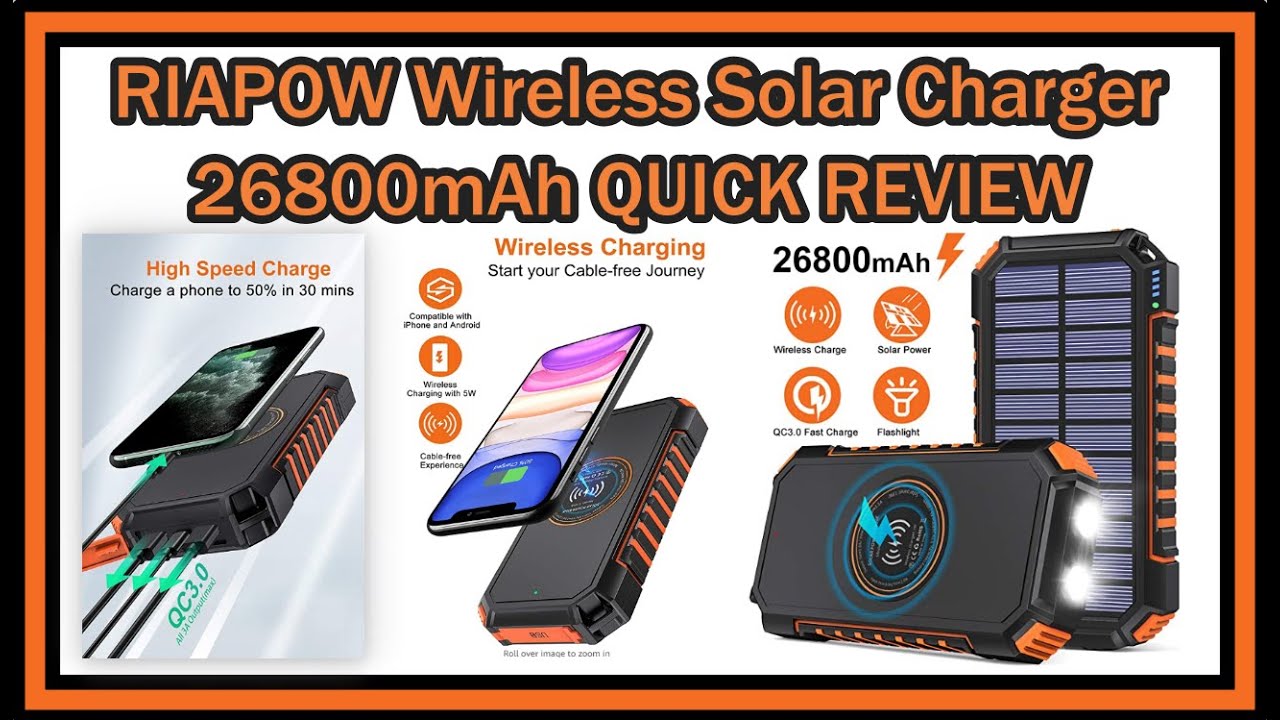 solar charger 26800mah riapow solar power bank