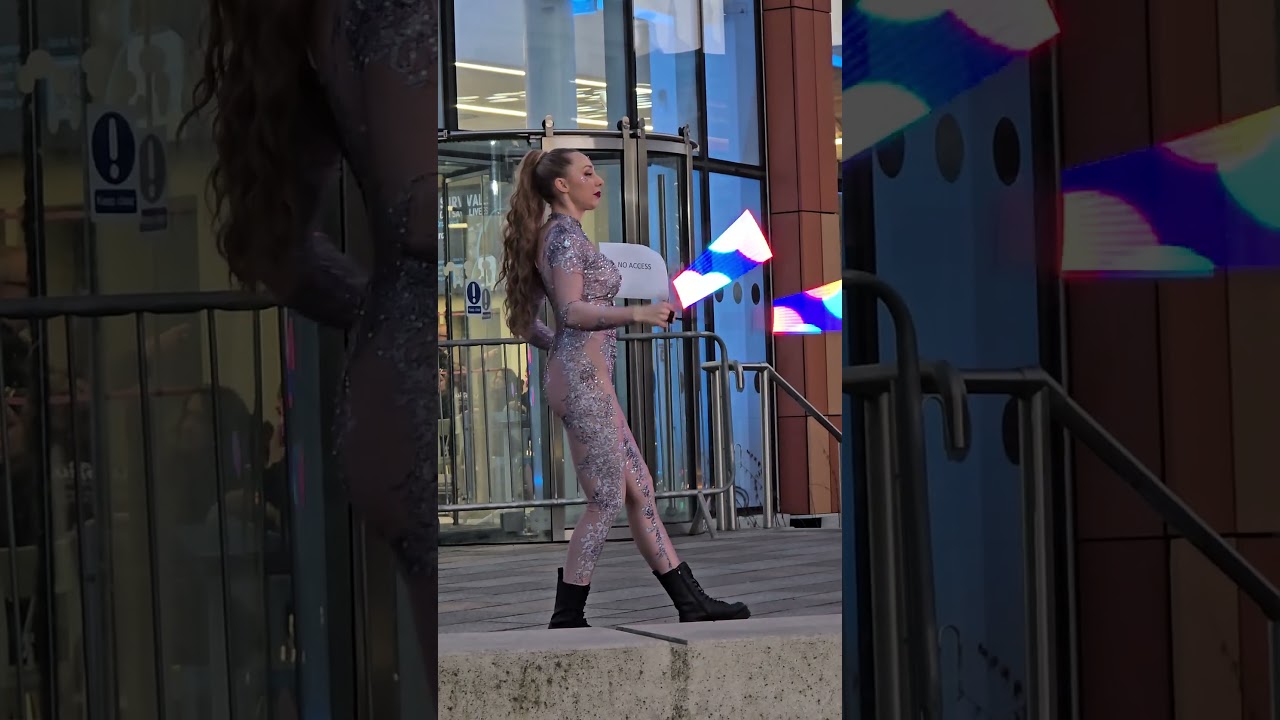 Not Allowed to Take Pictures - Light Twirling Lady - Nottingham Light Night 2025 