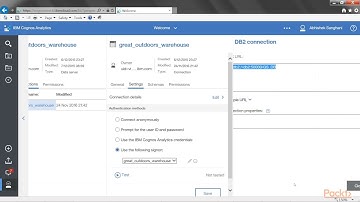 1st Guide to Dashboards IBM Cognos Analy (V11) : On Back Stage – Conn to Database  | packtpub.com