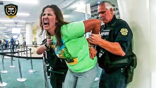 Drunk Woman Makes Huge Scene At Airport Karens Getting Arrested By Police
