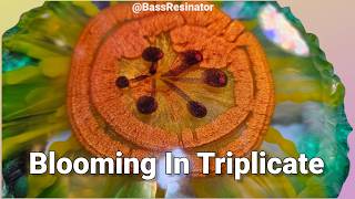 Blooming in Triplicate #resinart #coaster #3dblooms