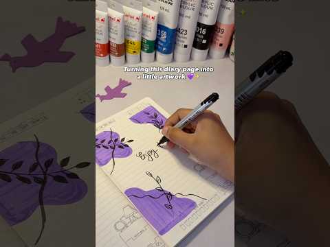 💜✨ #art #viral #shortvideo #painting #artist #diary #journal #watercolor #shorts #fyp #explore