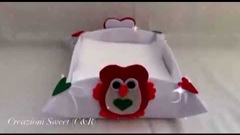 Porta tovaglioli quadrato in feltro con gufi e cuori