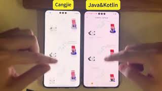 Cangjie language compared with Java and Kotlin language on app scrolling