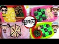 【まりちゃんいずちゃん】★まりちゃんたちと鬼滅の刃のお弁当作りに挑戦！！上手に作れたかな？？◆まりちゃん　いずちゃん　みなくん　パパ　食育　教育　お弁当　手作り　鬼滅の刃　キャラ弁