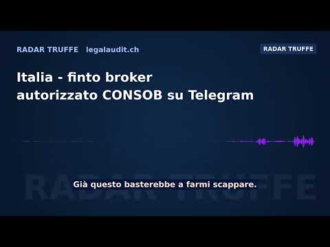 Italia — finto broker autorizzato CONSOB su Telegram