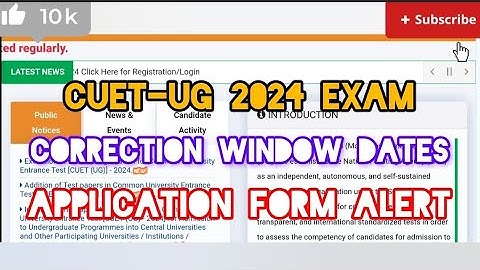 "ALERT 🚨 CUET-UG 2024 EXAM :- CORRECTION WINDOW DATES 📅 APPLICATION FORM FILLING ALERT ."