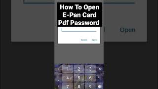 How To Open E Pan Card Pdf Password | #shorts  |  New Tricks 2023 #epancard #epancardpassword screenshot 3