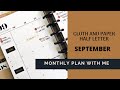 Monthly Plan With Me/Cloth and Paper Half Letter