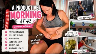 A Productive Summer Morning at 42 | * At home * Lymphatic massage, New gym & Sam's club
