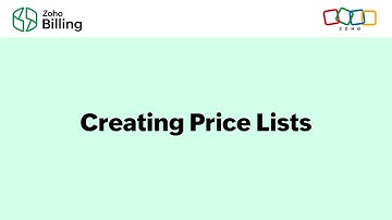 Creating Price Lists for your Items in Zoho Billing