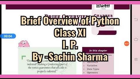 Brief Overview of Python Class 11 IP