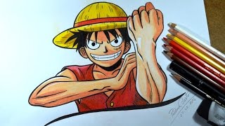 Desenhos de anime fáceis, Como desenhar metade do rosto Luffy fácil passo  a passo