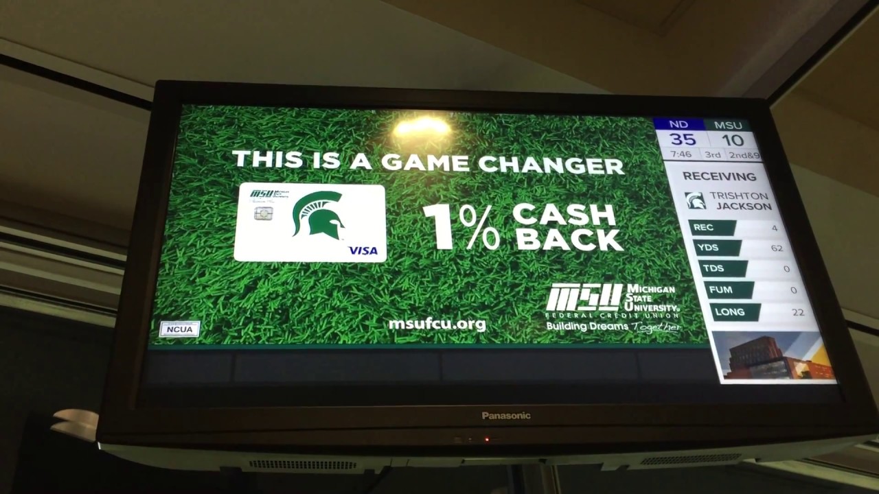 2017 Michigan State Vs Notre Dame MSUFCU Credit Card Promo In Suite 