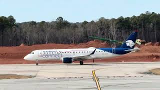 Aeromexico Connect Embraer 190 Takeoff from Raleigh/Durham Intl Airport  First Look Aeromexico Debuts At Rdu