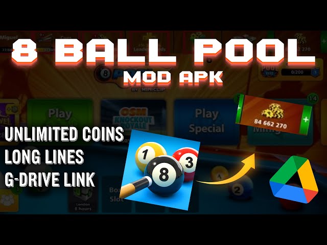 8 Ball Pool Mod Apk Download, Unlimited Coins, Long Lines, Latest  Version, Google Drive Link