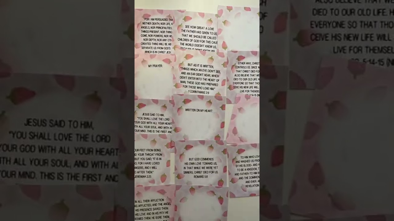 Love 3x3 inch Verse Cards / Love Scripture writing plan