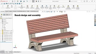 Design of bench in solidworks 😃 Solidworks tutorial