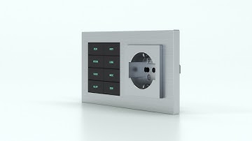 8-fold pushbutton w/ backlit text/symbols, prox. sensor & socket point for 2-fold plate - Italian