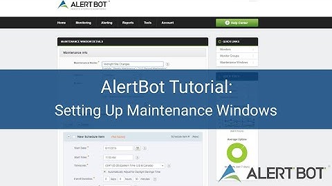 AlertBot Tutorial: Setting Up Maintenance Windows