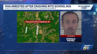Police: Driver arrested after crashing into Campbell County school bus, injuring 1