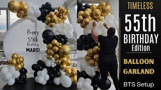 Timeless 55th Birthday Balloon Garland on Circle Backdrop | Elegant Luxury Party Setup #BTS #diy 🎈✨ Timeless 55th Birthday Balloon Garland on Circle Backdrop | Elegant Luxury Party Setup #BTS #diy 🎈✨