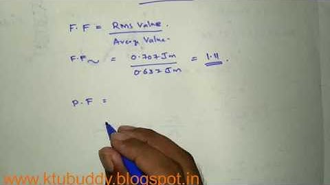 Form Factor and Peak Factor of AC KTU BEE