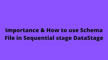Importance & How to use Schema File in Sequential DataStage | DataStage Training | +91 937 936 5515