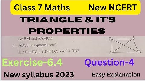 Class 7 Maths - Ex 6.4 - Q.4 - Chapter 6 - Triangle & It’s Properties - New Ncert