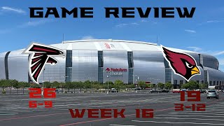 Game Review | Atlanta Falcons @ Arizona Cardinals | Week 16 | NFL
