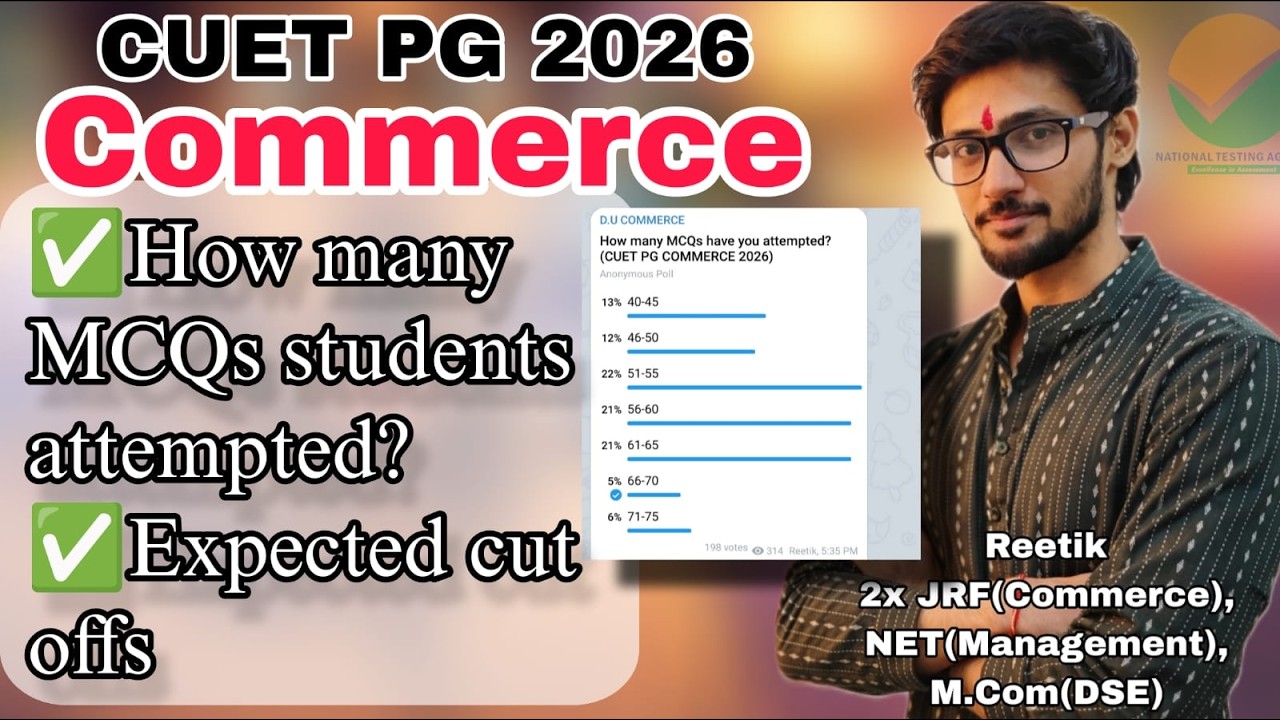 CUET PG COMMERCE 2026 Expected cut off || D.U COMMERCE || REETIK - YouTube
