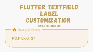 Flutter Textfield Label Customization | Flutter Tutorial | Flutter For beginners