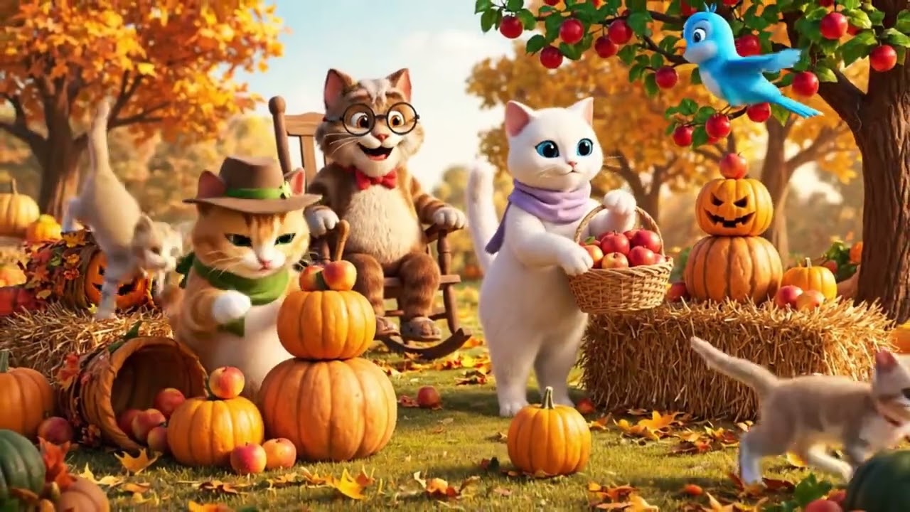🍂 The Meow Family’s Autumn Harvest Festival |Cozy Fall Cartoon for All Ages🐾3D Pixar-Style Animation