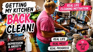 Cleaning My Kitchen Through Depression & Anxiety | Realistic Cleaning Motivation