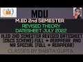 M.ED 2ND SEMESTER / M.ED 2ND SEMESTER MR SPECIAL REVISED THEORY DATESHEET FOR REGULAR AND RE-APPEAR