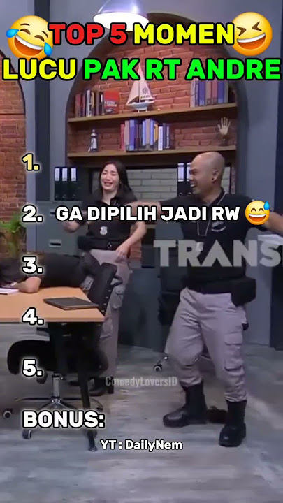 TOP 5 VIDEO LUCU ANDRE JADI PAK RT #lucu #andretaulany #laporpak #btstrans7 #kondre #komedi #beranda