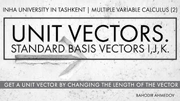 Obtain the Unit Vector from a Vector. Standard Basis Vectors i,j,k.