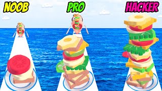 Sandwich Run 3D - NOOB vs PRO vs HACKER screenshot 4