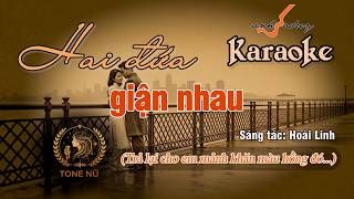Hai đứa giận nhau | Karaoke | Tone Nữ Cao - Em | Anhbaduy Guitar - Cà Mau