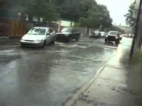 Exploding Storm Sewer Lifts Car