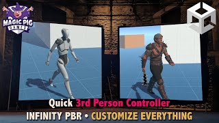 Quick Third Person Controller in Unity with Sample Packs and Half-Orc from Infinity PBR