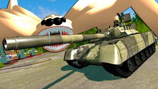 GIANT SPIDER VS TANK BATTLE!  (BeamNG Multiplayer Crashes & Police Chases)