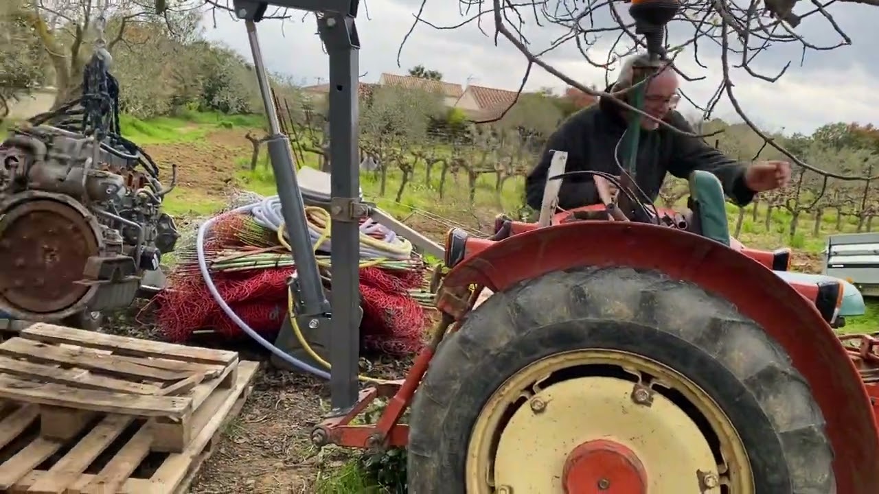 Chèvre de levage norauto adaptée sur tracteur